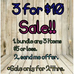 3 for $10 Sale